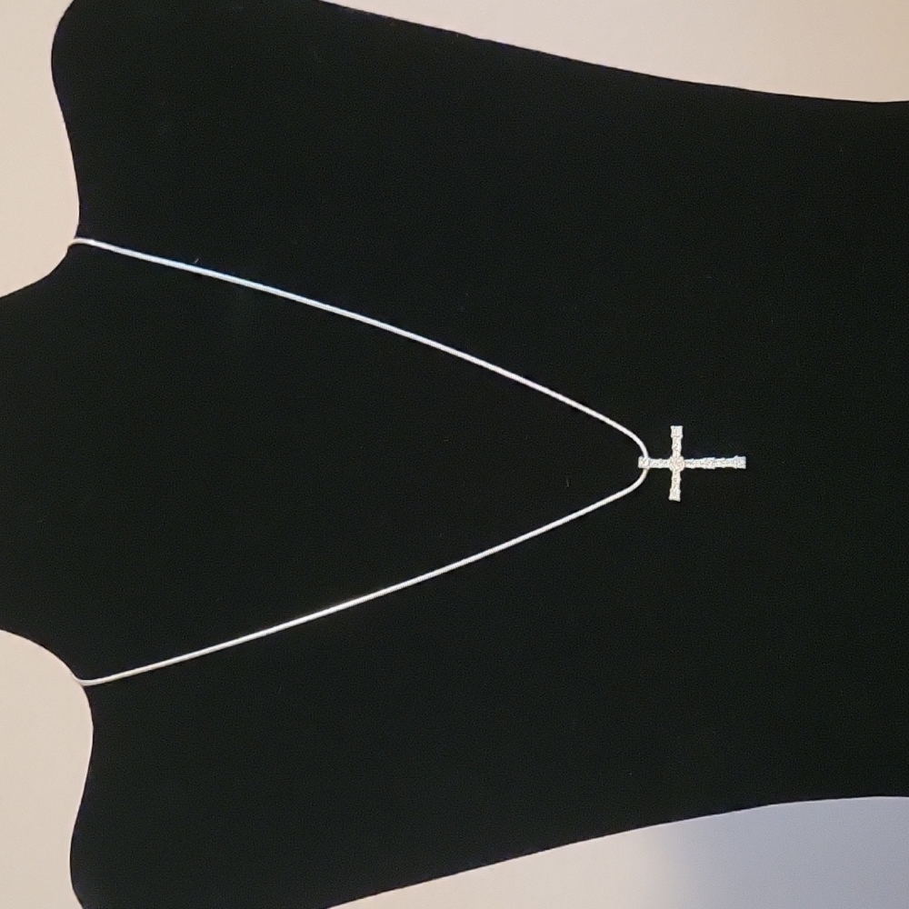 Cross Necklace on Silver Chain 16"